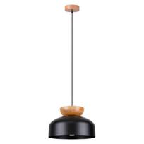 Lampa Wisząca Czarna Z Drewnianymi Elementami Marion 1Xe27 15W Sl.1351 Sollux Lighting