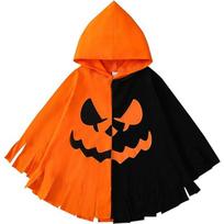 Hooded Halloween Costume Cosplay Props Hat Pumpkin Ghost Cloak Halloween Cape  Performance Property juoda/oranžinė