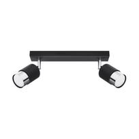 Spot Sufitowy Czarny Podłużny Podwójny Klosz Chrom 2Xgu10 10W Nero Sl.1065 Sollux Lighting