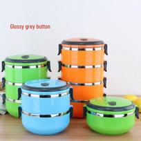 Stainless Steel Multi-layer Insulated Bento Box for Students and Office Use