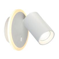 Kinkiet Ścienny Nowoczesny Okrągły Biały Reflektorek Ruchomy 1Xgu10 + Led 5W Zmienna Barwa Parma Light Prestige