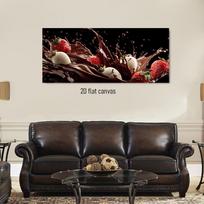 1pcs high-definition modern minimalist chocolate strawberry fruit decoration painting living room dining room kitchen entrance c (as the picture,50x100cm No Frame)