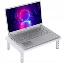 Podstawka Pod Monitor Laptop Półka Regulowana Metalowa Gamingowa Biała