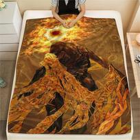 1Pc Elden Ring Print Flannel Blanket, High quality Comfortable for All Seasons, Home Decor, Warmth and Comfort, Perfect for Christmas Gifts 80cm x 120cm