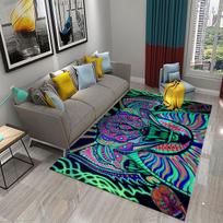 Abstract Psychedelic Graffiti Carpet Modern Colorful Trippy Art Rug for Living Room Kitchen Bedroom Bathroom Non-Slip Rug Carpet 40x60cm 16x24 inch