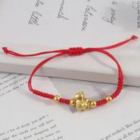 Kinų stiliaus Arklių Metų Apyrankė 2026 2026 Arklių Metų Auksinis Laimingas Arkliukas Raudonas Virvelės Papuošalų Aksesuarai Zodiako Arklys