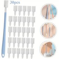 30-Pack Crevice Cleaning Brushes with Replaceable Heads for Bathroom, Kitchen, Window Tracks & More, Blue. dangaus mėlyna spalva