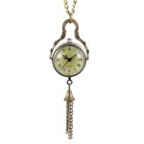 Retro Bronze Steampunk Wind Chime Quartz Pocket Watch Necklace Pendant Clock Chain Men's And Women's Chain Gift bronza