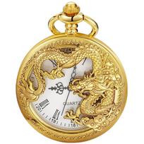 Silver Chinese Characteristic Dragon Shaped Pocket Watch Men's High Quality Necklace Timing Pendant Women's Jewelry Gift Clock auksas