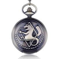Fashion Tone Fullmetal Alchemist Pocket Watch Cosplay Edward Elric With Chain Anime Boys Gift bronza