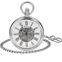 NEW Top Brand Luxury Silver Pocket Watches Mechanical For Men Fashion Gentleman Pocket Watch Hand Wind Casual Chain Fob Watches sidabras
