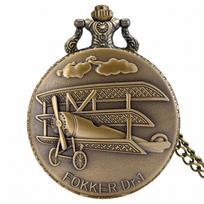 Retro B-29 Aircraft Quartz Pocket Watch Steampunk Retro Army Military Necklace Chain Watch Pendant Antique Gifts for Soldiers