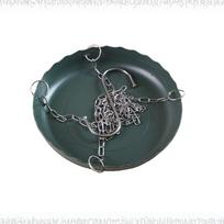 Metal Hanging Bird Feeder Tray with Chain and Hook for Outdoor Garden Use Durable Round Plate Design for Multiple Birds one size