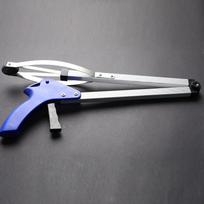 1Pcs Folding Household Garbage Picker Trash Grabber Waste Leaves Pick Up Clip mėlyna