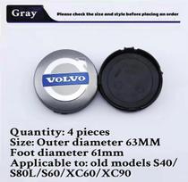 4 Pieces Car Hub Cap Wheel Rim Center Replace Cover For Volvo XC60 S60 V40 V50 V60 S80 S40 C30 AWD C70 S40 S60 S80 S90 T6 V70 V9 pilka spalva