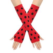 Polka Dot Thigh High Stockings Arm Leg Warmers Ladybug Kids Knee High Socks 80s 90s Red Black Dot Gloves for Women Children's One Size