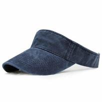 Fashion Adjustable Tennis Golf Sports Hat Sun Visor Sport Headband Beach Cap tamsiai mėlyna spalva