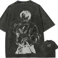 Yuta Okkotsu Tshirt Jujutsu Kaisen  Katana Tee Vintage Washed Oversized Retro Anime Harajuku Men Streetwear Graphic Clothes M