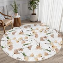 Simple Round Carpet Living Room Dandelion Printed Rug Wardrobe Bedroom Bedside Non Slip Floor Mat Home Decoration 60cmx60cm