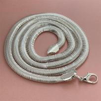 925 Sidabro Gyvatės Grandinėlės Karoliai 40-60cm Reguliuojami 6mm Pločio Elegantiškas Chokeris 40cm