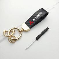 Car Leather KeyChain Multiple Logo Styling Zinc Alloy Key Ring Accessories For Mitsubishi Eclipse Lancer Outlander ASX Colt I200