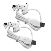 Šuns Kuprinės Įkroviklis Nešiojamas Nerimo Šuns Telefono Įkroviklis USB Šuns Besikabinantis Įkroviklis Streso Mažinimo Šuns Įkroviklis Dovana Gyvūnų Mėgėjams 2pcs Type-C balta