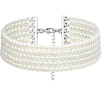 Fashion Multilayer Elegant White Pearl Collar Choker Necklace For Women Beaded Handmade Wedding Banguet Necklace Vintage Jewelry