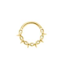 G23 Titanium Punk Chain Spike Nose Ring Hinged Clicker Septem Piercing Gothic Rock Crazy Party Segment Hoop Ring Daith Earring 16G 1.2x8mm