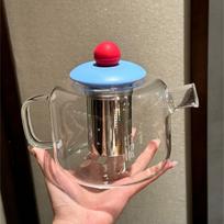 1000ml Glass Teapot Borosilicate Glass 304 Stainless Steel Tea Maker Removable Infuser Heat Resistant Tea Brewer Office raudona