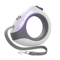 3 m šuns pavadėlis su žibintuvėliu Led Streamer ruletė, automatinė ištraukiama nailoninė virvė, skirta katės šuniuko vaikščiojimo bėgimo pavadėlio ilginimui balta