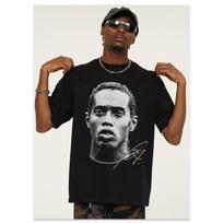 Ronaldinho Head Printed Short Sleeve Fashion Brand Crew-neck Cotton Casual Breathable High Quality Men's Women's T-shirt S įvairiaspalvis