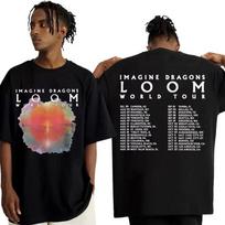 Loom 2026 Tour T Shirt Imagine Concert Dragons 2026 New Album T-shirts Men Women Fashion Vintage Short Sleeve T-shirt Streetwear S įvairiaspalvis