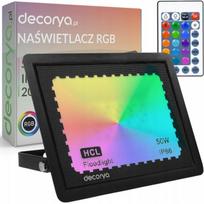 Mocny Halogen Naświetlacz Reflektor Kolorowa Lampa Led Rgb 50W Tryby Pilot