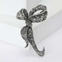 Vintage Temperament Rhinestone Bowknot Brooches For Women Clothing Coat Accessries Gifts