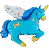 Balon Foliowy Pony Niebieski Jednorożec 36 ,1 Szt.