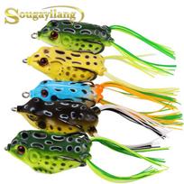 Dirbtiniai ešerių žūklės masalai Frog Crankbait Bass Soft Swimbait masalai Wit žvejybos kabliukai žvejybos masalas 5Pcs Lures&Box
