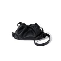 Genuine Leather Women's Bag, Pleated Cloud Bag, High-end Feeling, Niche, Casual and Fashionable One Shoulder Crossbody Bag
