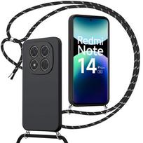Dėklas Xiaomi Redmi Note 14 Pro Plus 5G/Note 14 Pro+ 5G, Silikoninė apsauga su virvele - Juoda