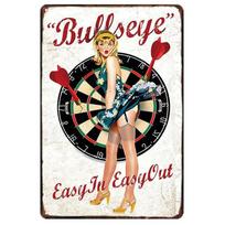 Metal Tin Signs Darts Player Wall Decoration Plaque Vintage Art Poster Iron Painting for Man Cave Home Cafe Game Room Club Bar 20x30cm