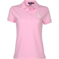 Polo Ralph Lauren Didelio Ponio Logotipo Siuvinėtas Trumpomis Rankovėmis Medvilninis Polo Marškinėlis Moteriški Viršutiniai Drabužiai WMPOKNINN810182-F34 S