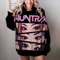 Fashion Women's Hoodies KPop Demon Hunters 3D Print O-Neck Pullover Casual Outdoor Sweatshirt Kids T-shirt Top Clothing 100 gray