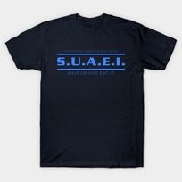 Men Black Print T-shirt Babylon 5 Quotes - Shut Up And Eat It No-Cut Transfer Paper Print Cotton Tshirt 3XL tamsiai mėlyna