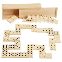 Klasikinis dvigubas šešiukės domino žaidimo rinkinys suaugusiems ir vaikams, domino su mediniu dėklu, 28 kauliukai, smagus žaisti 2-4 žaidėjams, šeimos stalo žaidimas beige