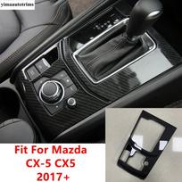 Centrinės konsolės pavarų perjungimo panelės rėmo apdailos dangtelis Mazda CX-5 CX5 2017 - 2024 ABS anglies pluošto interjero aksesuarai