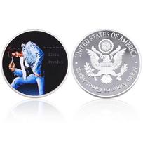 Elvis Presley, American rock superstar, pop singer, silver plated badges, commemorative coins, collectible gifts