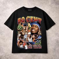 50 Cent Marškinėliai Get Rich Or Die Tryin Rap Hip Hop Legendos Grafinis Marškinėlis 4XL