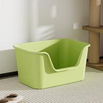 Oversized Splash-Proof Semi-Enclosed Cat Litter Box 43.5*36.5*22CM (with Litter Scoop) žolės žalia spalva