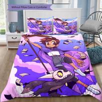 The Owl House Adventure Scene 3Pcs Bedding Set, Duvet Cover with 2 Pillowcases, No Core 135x200cm