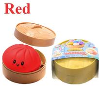 New Simulation Dumpling Pressure Ball Stress Relief Reusable Low Rebound Decompression Toys raudona