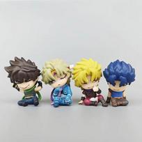 Jojo'S Bizarre Adventure 4pcs 5cm Mini Jonathan Joseph Dio Brando Figures Statue Collection Model Doll Toy Gift For Anime Fans